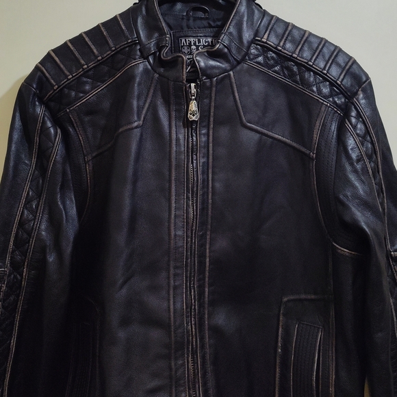 Affliction Means Leather Jacket Size XLARGE - Picture 13 of 15